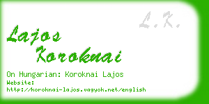 lajos koroknai business card